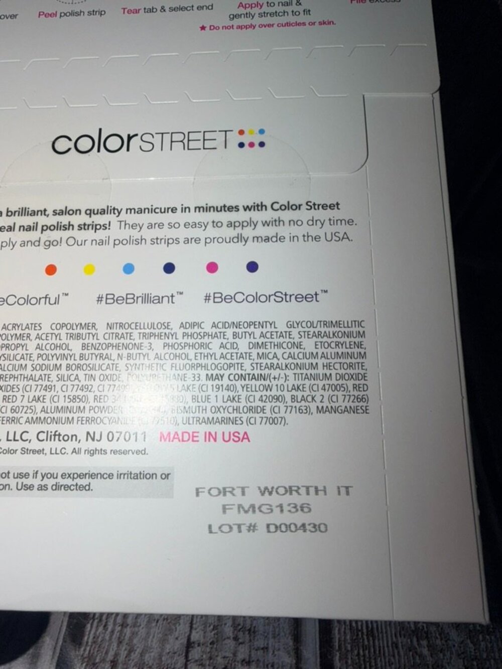 Fort Worth It Color Street Nail Polish Strips Retired Mulit-Color Silver Glitter - Picture 2 of 2